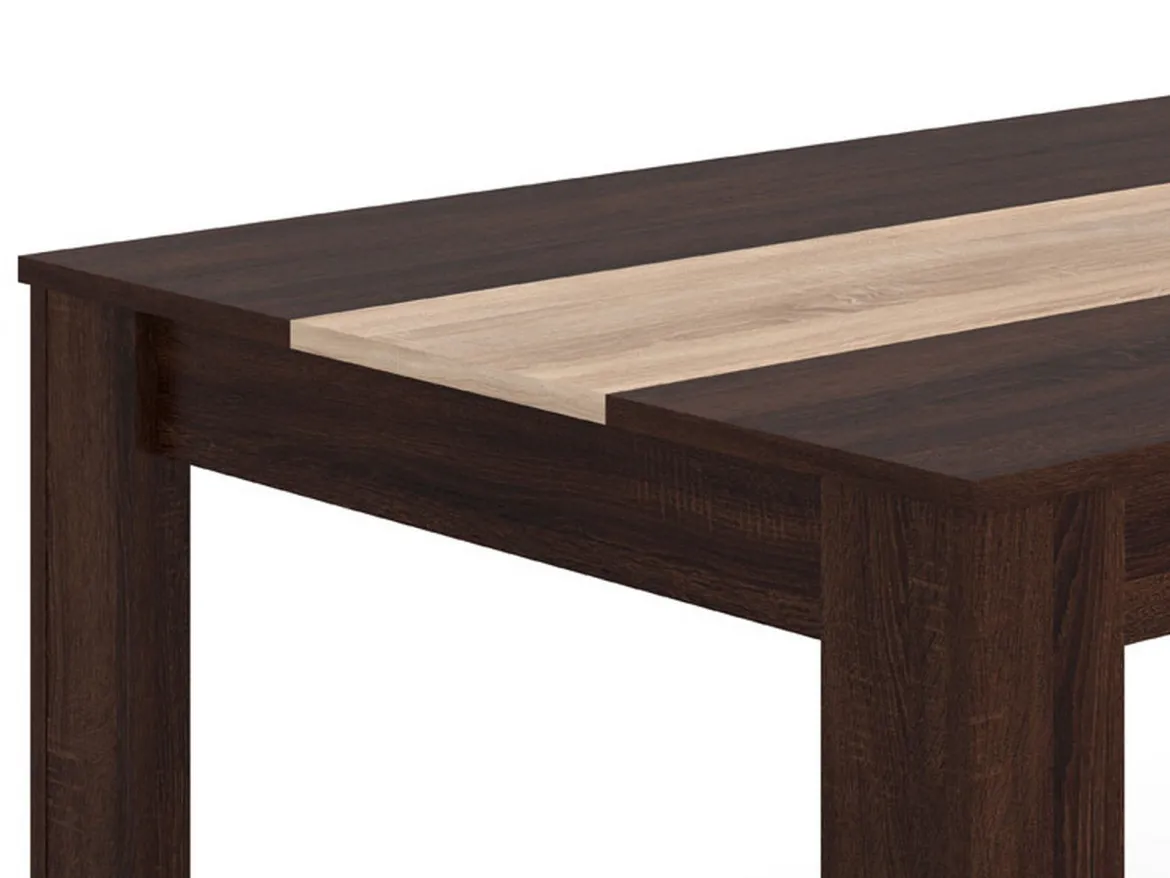 Tavolo Fisso Marrone Noce Marrone Rovere 6 Posti Forma Rettangolare 135x80.5x74.5h cm, Colore Ripiano Marrone - Simala