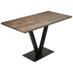 Tavolo Fisso Marrone Noce Nero Antracite 6 Posti Forma Rettangolare 145x88x75h cm, Peso Supportato 120 kg - Viverone