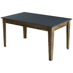Tavolo Fisso Marrone Noce Nero Antracite 6 Posti Forma Rettangolare 145x88x75h cm, Peso Supportato 120 kg - Viverone