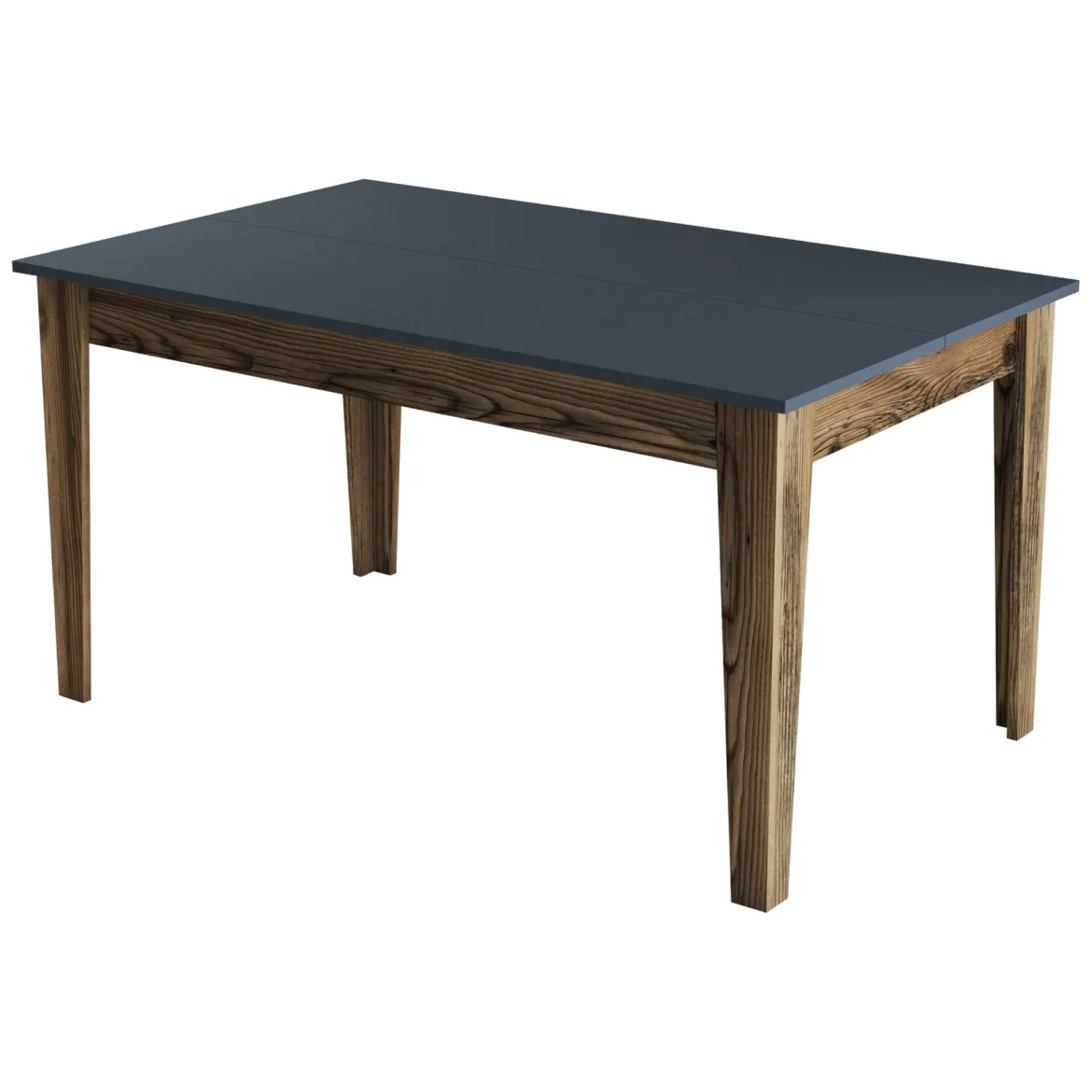Tavolo Fisso Marrone Noce Nero Antracite 6 Posti Forma Rettangolare 145x88x75h cm, Peso Supportato 120 kg - Viverone