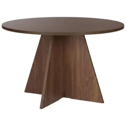 Tavolo Fisso Marrone Noce 4 Posti Forma Rotondo 120x120x75h cm, Peso Supportato 60 kg - Racale