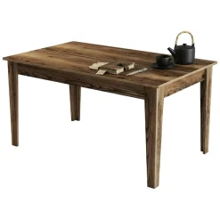 Tavolo Fisso Marrone Noce 6 Posti Forma Rettangolare 145x88x75h cm, Peso Supportato 120 kg - Viverone