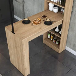 Tavolo Fisso Marrone Rovere Nero 4 Posti Forma Ovale 180x90x73h cm, Sfumatura Colore Struttura Rovere - Baleha