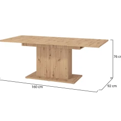 Tavolo Fisso Marrone Rovere Nodi 6 Posti Forma Rettangolare 160x91.5x76h cm, Materiale Piano in Legno Nobilitato - Siano