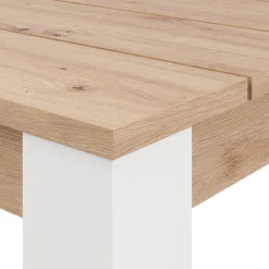 Tavolo Fisso Marrone Rovere Nodi Bianco Opaco 8 Posti Forma Rettangolare 160x80x77h cm, Sfumatura Colore Struttura Rovere Nodi - Senn