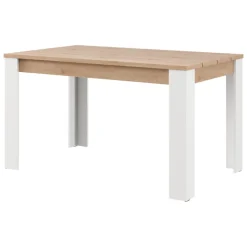 Tavolo Fisso Marrone Rovere Nodi Bianco Opaco 8 Posti Forma Rettangolare 160x80x77h cm, Sfumatura Colore Struttura Rovere Nodi - Senn