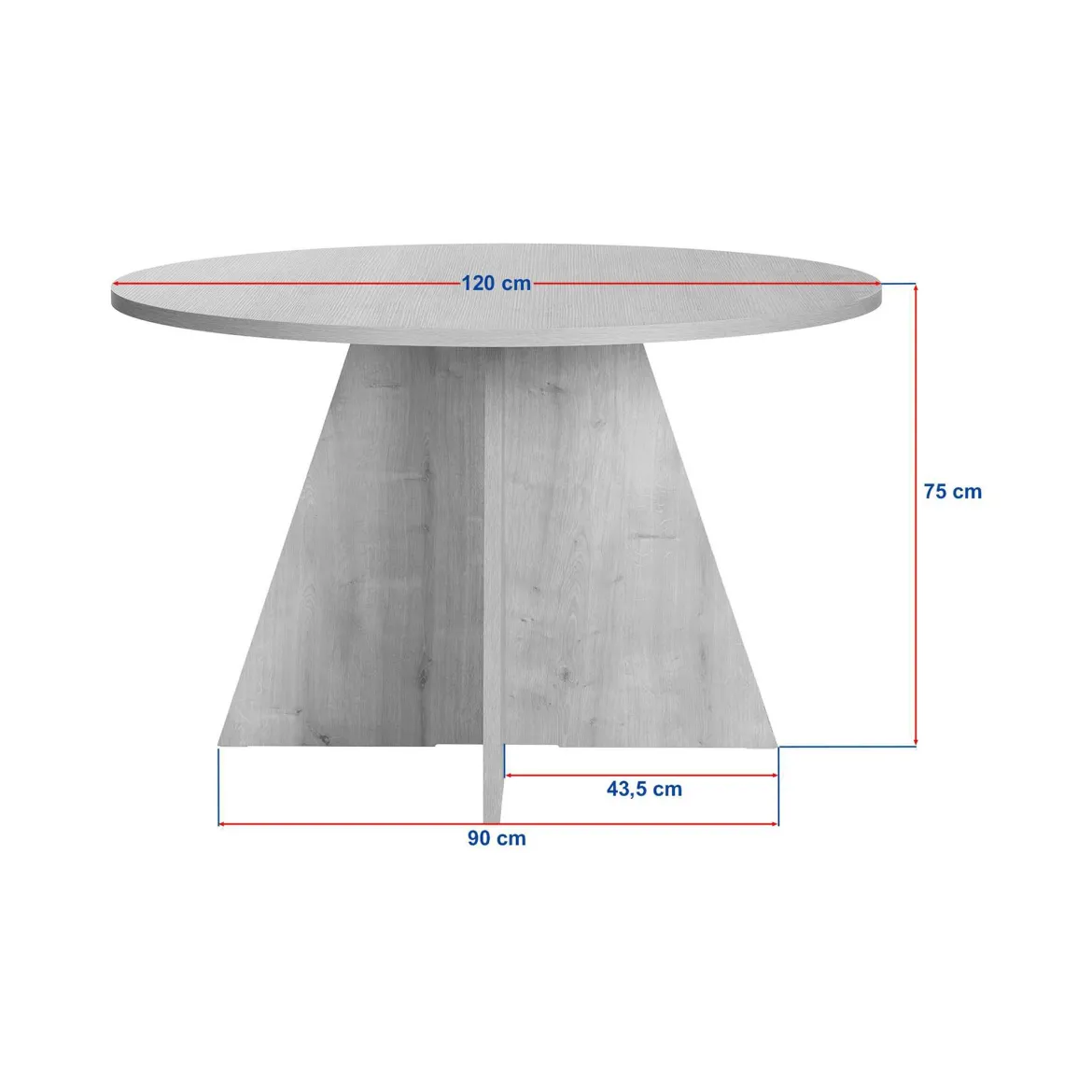 Tavolo Fisso Marrone Rovere 4 Posti Ripiano Effetto Dogato 80x80x76h cm, Forma Quadrato - Trosa