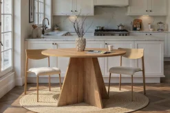 Tavolo Fisso Marrone Rovere 4 Posti Ripiano Effetto Dogato 80x80x76h cm, Forma Quadrato - Trosa