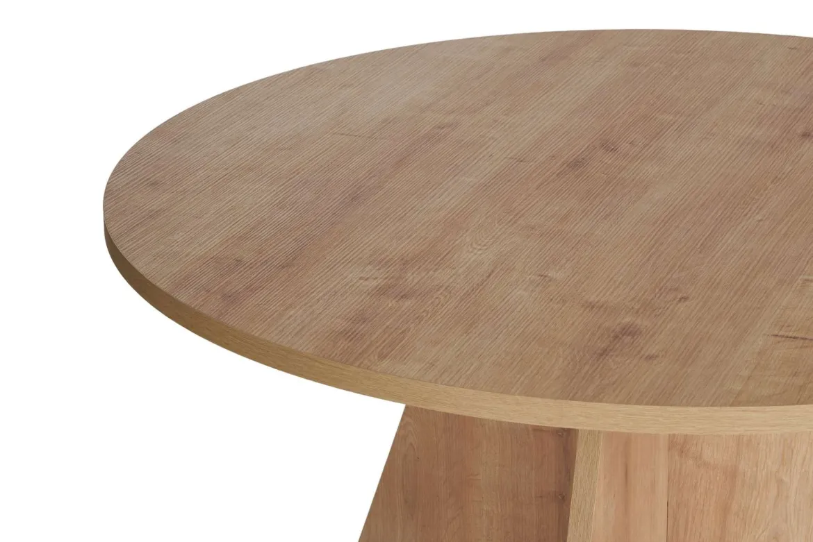 Tavolo Fisso Marrone Rovere 4 Posti Ripiano Effetto Dogato 80x80x76h cm, Forma Quadrato - Trosa
