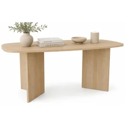 Tavolo Fisso Marrone Rovere 6 Posti Forma Ovale 190x100x75h cm, Sfumatura Colore Struttura Rovere - Milani