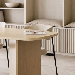 Tavolo Fisso Marrone Rovere 6 Posti Forma Ovale 190x100x75h cm, Sfumatura Colore Struttura Rovere - Milani