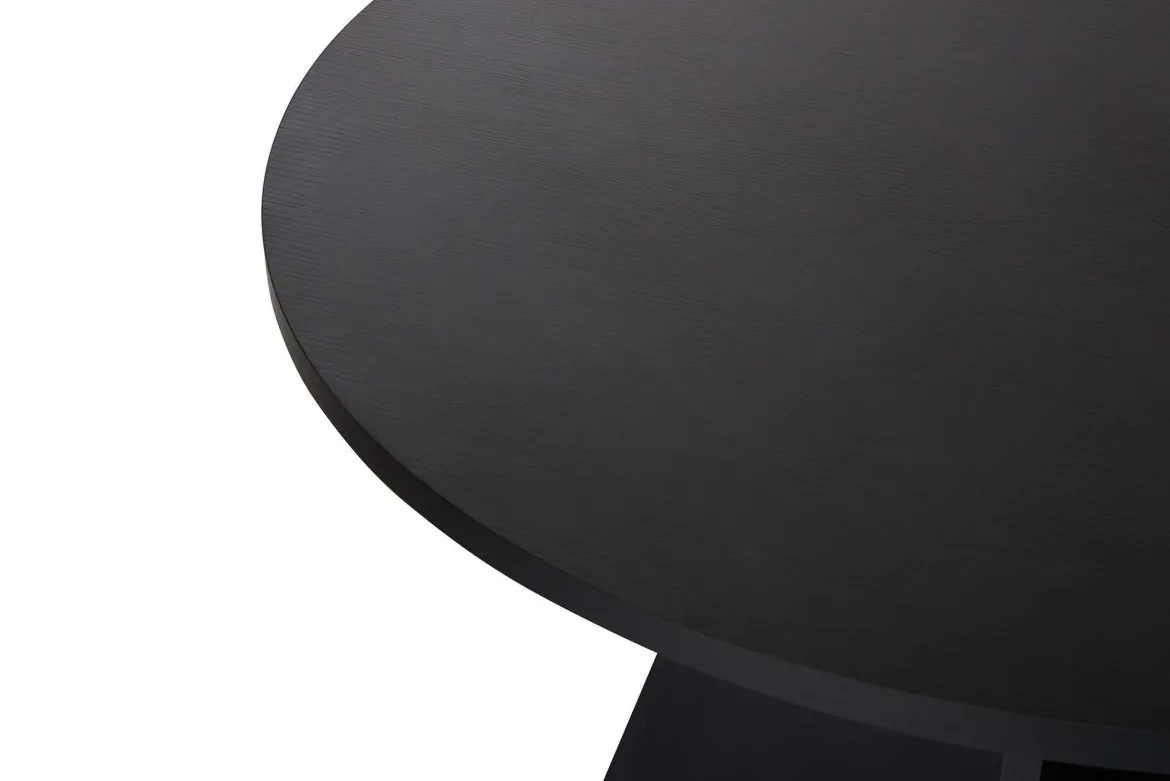 Tavolo Fisso Nero 4 Posti Forma Rotondo 120x120x75h cm, Peso Supportato 60 kg - Racale