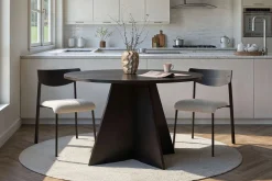 Tavolo Fisso Nero 4 Posti Forma Rotondo 120x120x75h cm, Peso Supportato 60 kg - Racale
