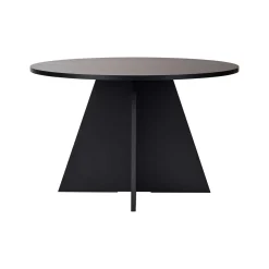 Tavolo Fisso Nero 4 Posti Forma Rotondo 120x120x75h cm, Peso Supportato 60 kg - Racale
