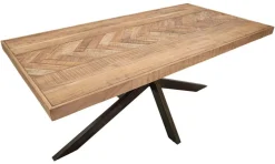 Tavolo gambe intrecciate rettangolare 9 posti marrone e nero 180x90cm - Deller