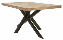 Tavolo gambe intrecciate rettangolare 9 posti marrone e nero 180x90cm - Deller
