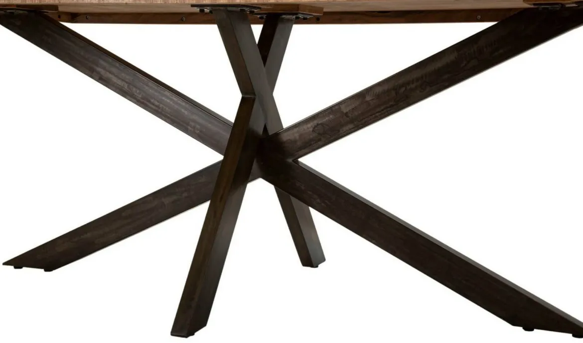 Tavolo gambe intrecciate rettangolare 9 posti marrone e nero 180x90cm - Deller