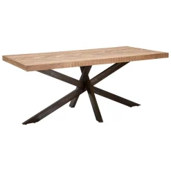 Tavolo gambe intrecciate rettangolare 9 posti marrone e nero 180x90cm - Deller
