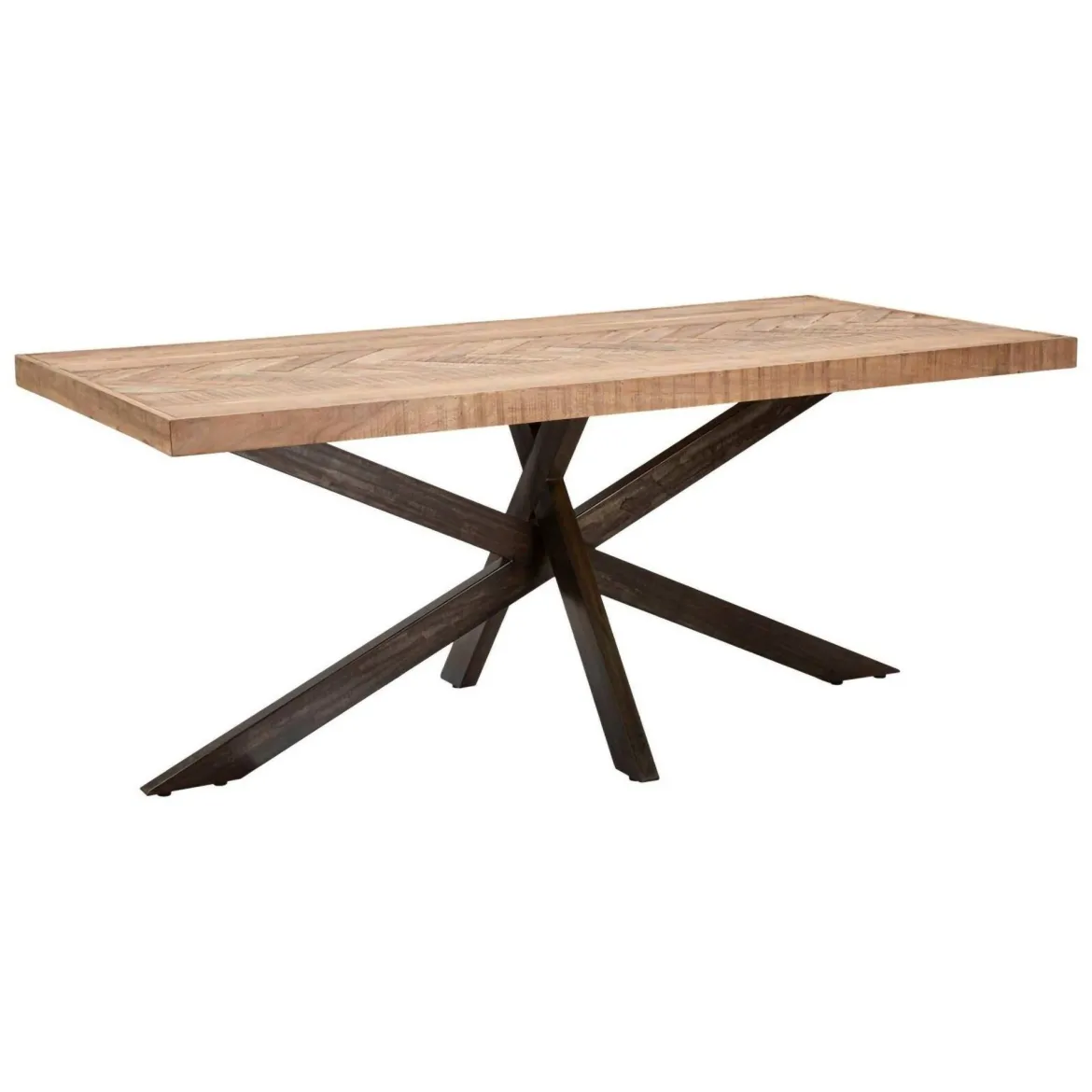 Tavolo gambe intrecciate rettangolare 9 posti marrone e nero 180x90cm - Deller