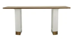 Tavolo grande rettangolare 10 posti bianco e marrone 180x90cm - Brian