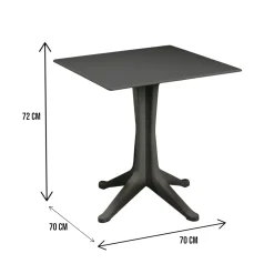 Tavolo per terrazzo 6 posti 70x70cm antracite - Agostini