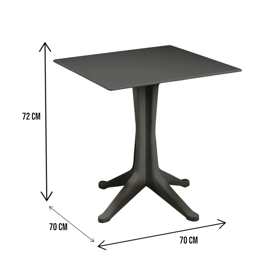 Tavolo per terrazzo 6 posti 70x70cm antracite - Agostini