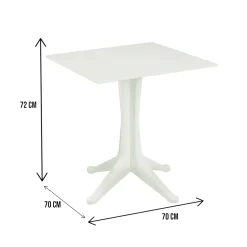 Tavolo per terrazzo 6 posti 70x70cm bianco - Agostini