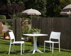 Tavolo per terrazzo 6 posti 70x70cm bianco - Agostini
