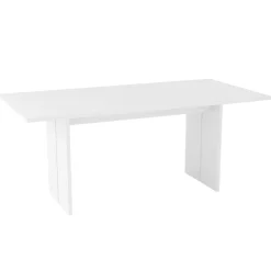 Tavolo pranzo rettangolare 8 posti bianco lucido 160x90cm - Alibi