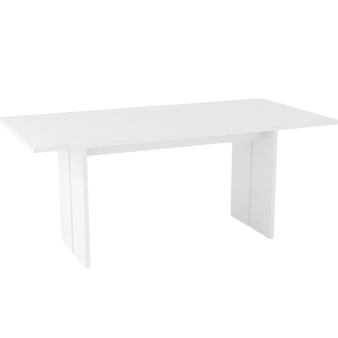 Tavolo pranzo rettangolare 8 posti bianco lucido 160x90cm - Alibi