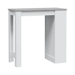 Tavolo rettangolare con scaffale 6 posti bianco e cemento 130x50cm - Andreoli