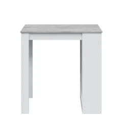 Tavolo rettangolare con scaffale 6 posti bianco e cemento 130x50cm - Andreoli