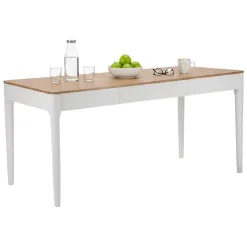 Tavolo rettangolare 8 posti bianco e marrone 180x60cm - Dindga
