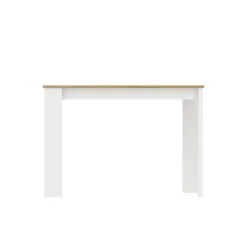 Tavolo rettangolare salvaspazio 6 posti legno e bianco 110x67cm - Amaranthya