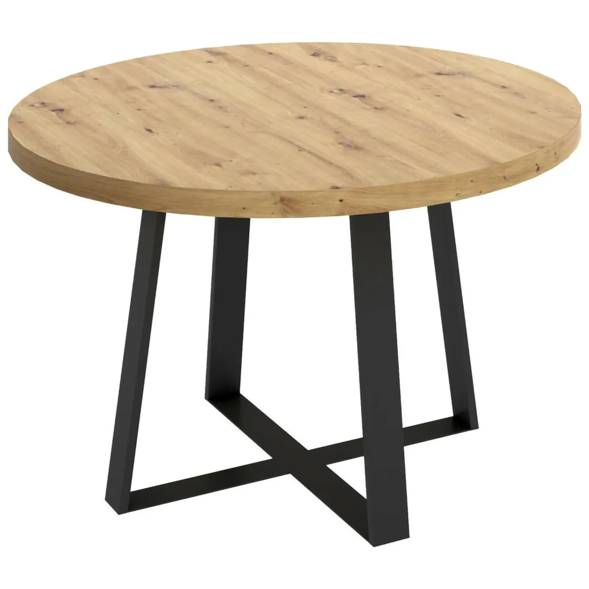 Tavolo rotondo in metallo e legno 4 posti 120x120cm - Abal