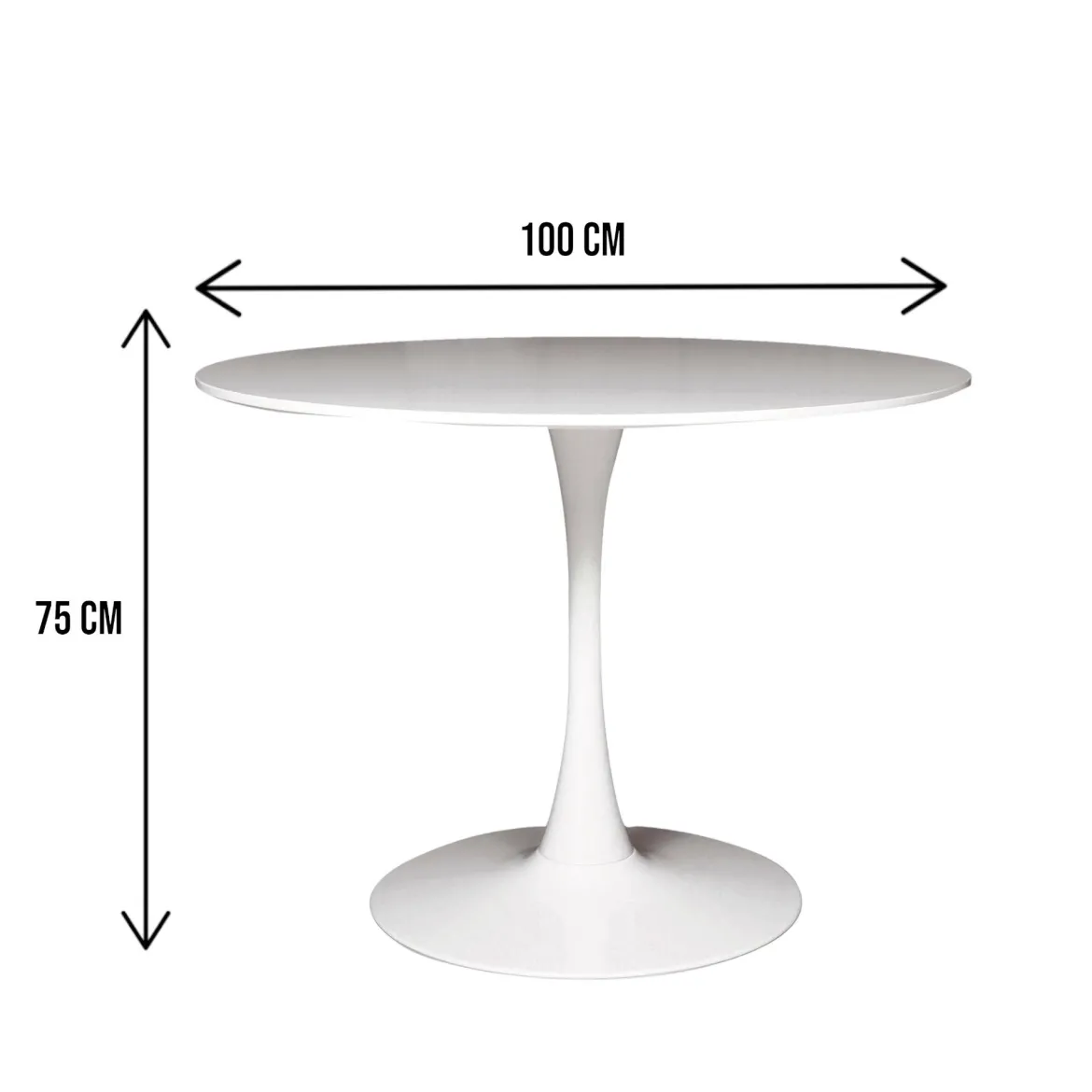 Tavolo rotondo minimal 4 posti bianco 100x100cm - Anubis