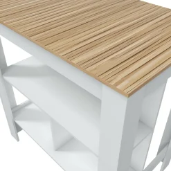 Tavolo scaffale rettangolare 6 posti bianco e rovere 103x67cm - Barzano