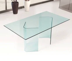 Tavolo vetro rettangolare 10 posti trasparente 180x90cm - Armir
