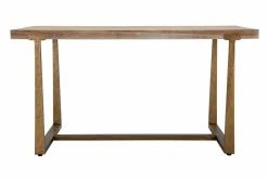 Tavolo vintage rettangolare 9 posti oro e marrone 180x90cm - Kazimir