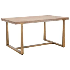Tavolo vintage rettangolare 9 posti oro e marrone 180x90cm - Kazimir