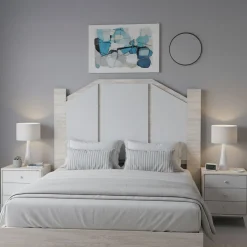 Testiera Letto Bianco Bianco Anticato 248x33 cm, Colore Struttura Bianco - Genzone