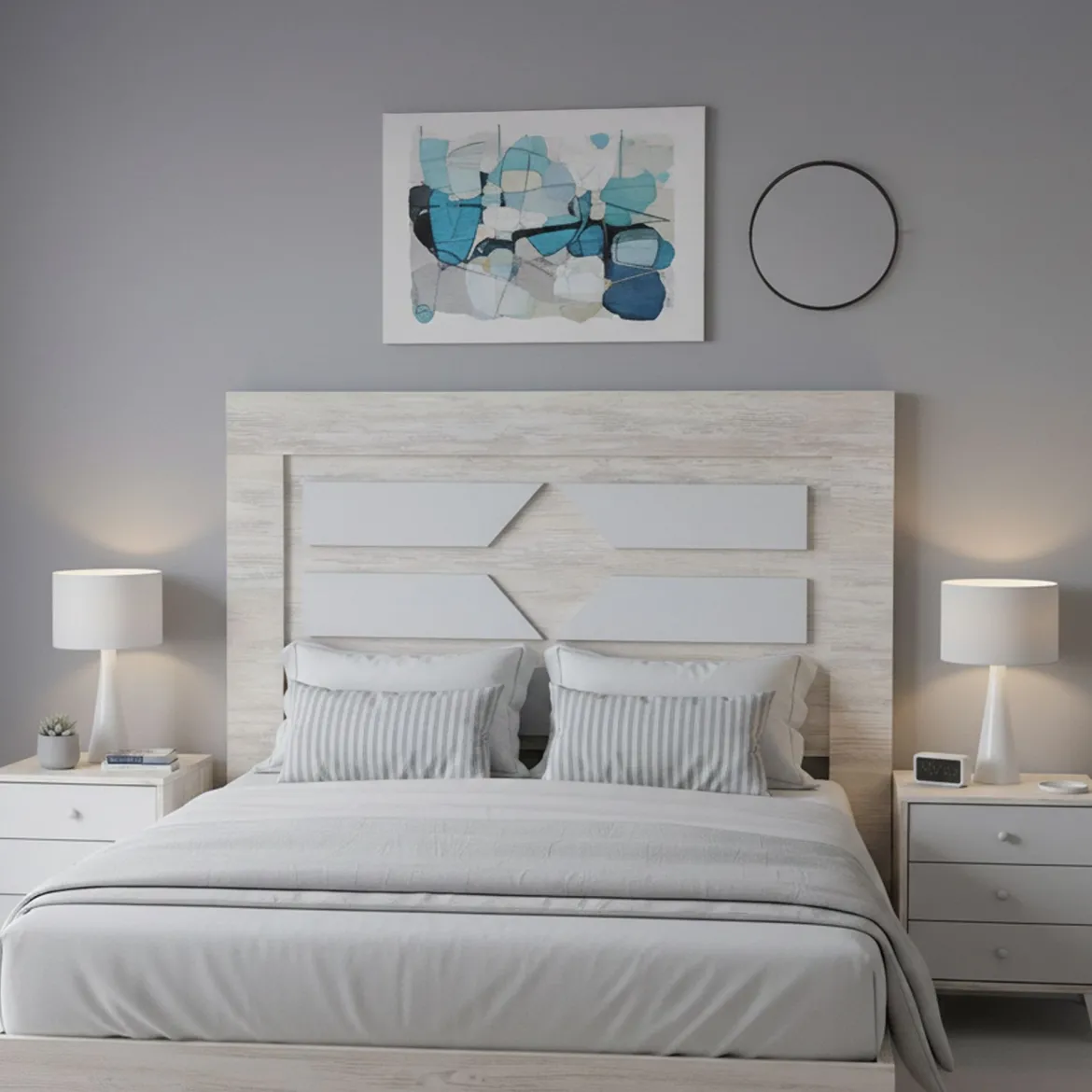 Testiera Letto Bianco Bianco Anticato Matrimoniale Colore Struttura Bianco 160x2.5 cm, Sfumatura Colore Struttura Anticato - Catino