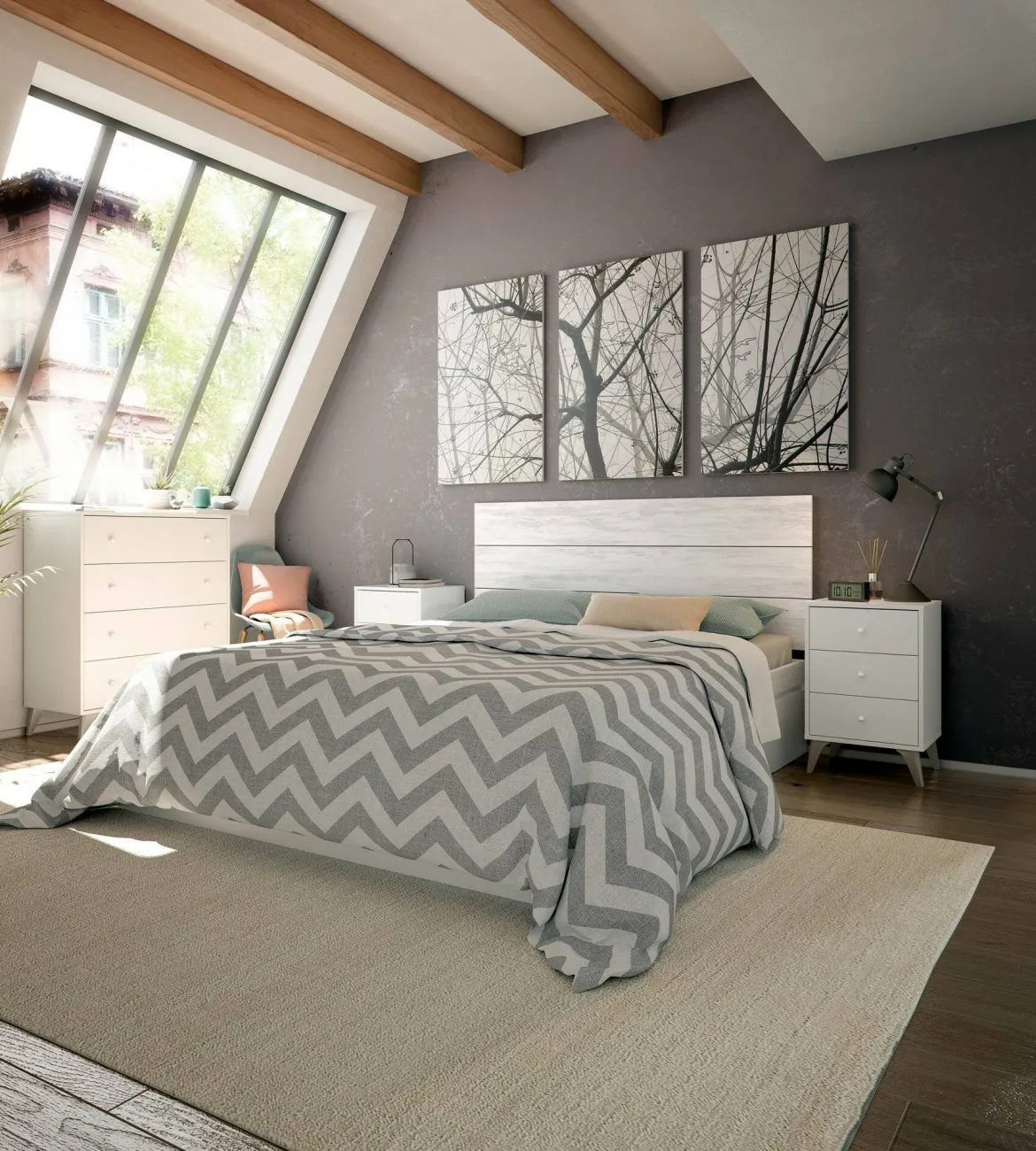 Testiera Letto Bianco Bianco Anticato Matrimoniale Colore Struttura Bianco 160x2.5 cm, Sfumatura Colore Struttura Anticato - Catino