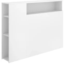 Testiera Letto Bianco con Vani Libreria Singolo 23x127 cm - Lander