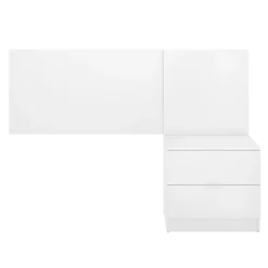 Testiera Letto Bianco Marrone Rovere Matrimoniale Colore Struttura Marrone 248x34.2 cm, Sfumatura Colore Struttura Rovere - Trudy