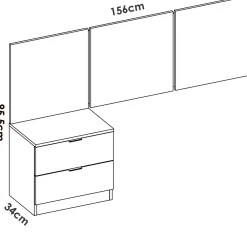 Testiera Letto Bianco Matrimoniale 157x34.2 cm, - Chanhom
