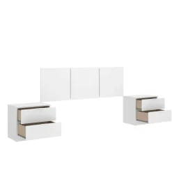 Testiera Letto Bianco Matrimoniale 256.8x34.2 cm, - Oliwa