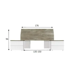 Testiera Letto Marrone Marrone Rovere Matrimoniale Colore Struttura Marrone 176x6 cm, Sfumatura Colore Struttura Rovere - Assago