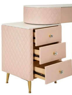Toeletta classica vintage 120x40x75h cm rosa e oro - Guidobono