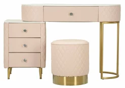 Toeletta classica vintage 120x40x75h cm rosa e oro - Guidobono
